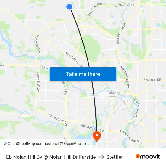 Eb Nolan Hill Bv @ Nolan Hill Dr Farside to Stettler map