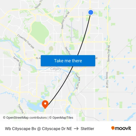 Wb Cityscape Bv @ Cityscape Dr NE to Stettler map
