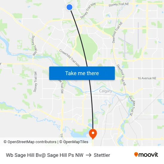 Wb Sage Hill Bv@ Sage Hill Ps NW to Stettler map