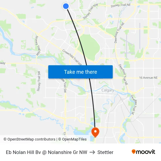 Eb Nolan Hill Bv @ Nolanshire Gr NW to Stettler map