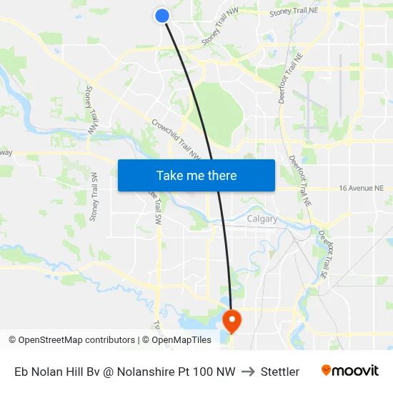 Eb Nolan Hill Bv @ Nolanshire Pt 100 NW to Stettler map