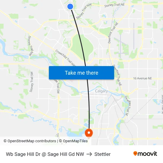Wb Sage Hill Dr @ Sage Hill Gd NW to Stettler map
