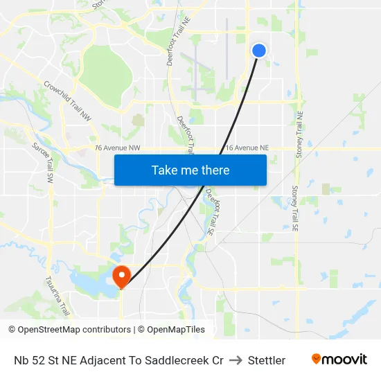 Nb 52 St NE Adjacent To Saddlecreek Cr to Stettler map
