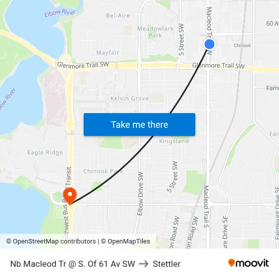 Nb Macleod Tr @ S. Of 61 Av SW to Stettler map