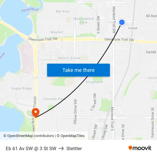 Eb 61 Av SW @ 3 St SW to Stettler map
