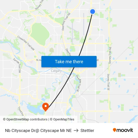 Nb Cityscape Dr@ Cityscape Mr NE to Stettler map