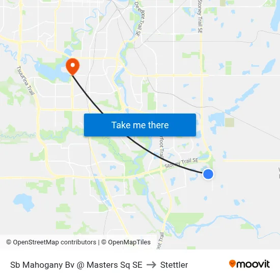 Sb Mahogany Bv @ Masters Sq SE to Stettler map