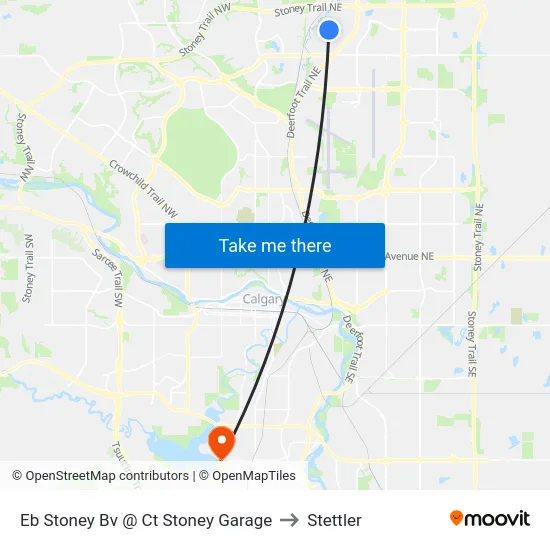 Eb Stoney Bv @ Ct Stoney Garage to Stettler map