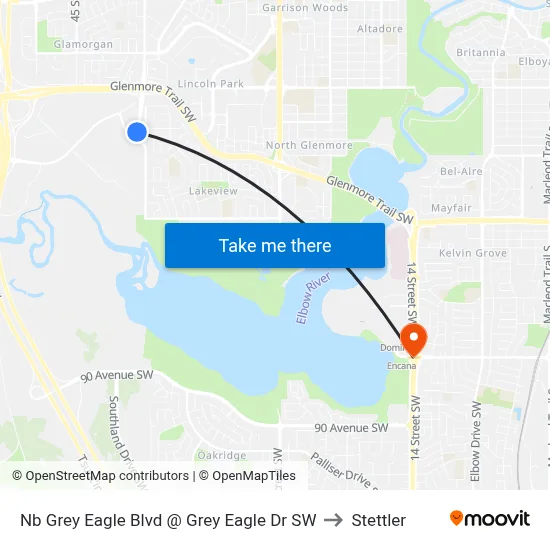 Nb Grey Eagle Blvd @ Grey Eagle Dr SW to Stettler map