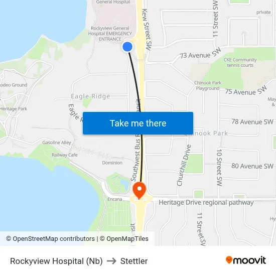 Rockyview Hospital (Nb) to Stettler map