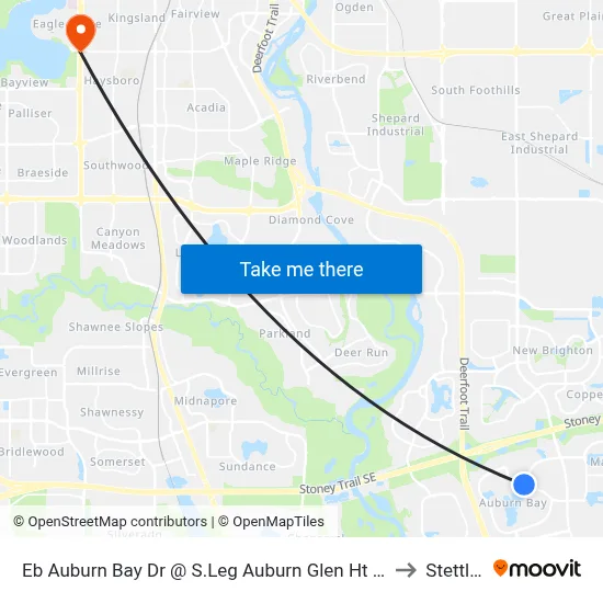 Eb Auburn Bay Dr @ S.Leg Auburn Glen Ht SE to Stettler map