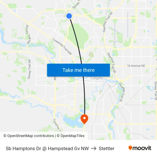 Sb Hamptons Dr @ Hampstead Gv NW to Stettler map