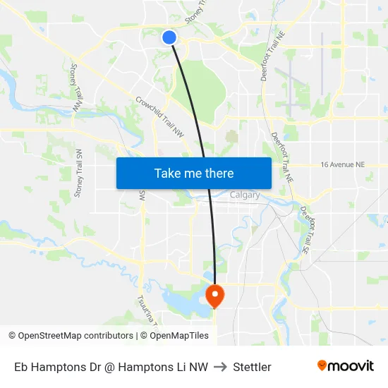 Eb Hamptons Dr @ Hamptons Li NW to Stettler map