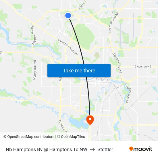 Nb Hamptons Bv @ Hamptons Tc NW to Stettler map