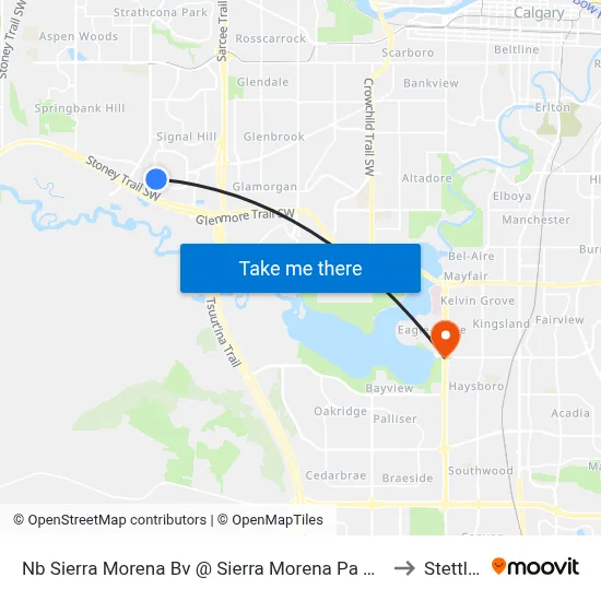 Nb Sierra Morena Bv @ Sierra Morena Pa SW to Stettler map