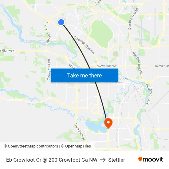 Eb Crowfoot Cr @ 200 Crowfoot Ga NW to Stettler map