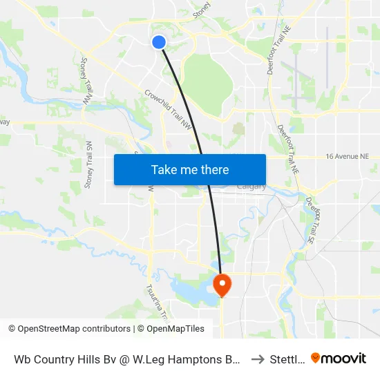 Wb Country Hills Bv @ W.Leg Hamptons Bv NW to Stettler map