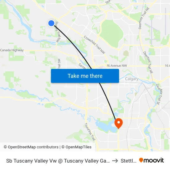 Sb Tuscany Valley Vw @ Tuscany  Valley Ga NW to Stettler map