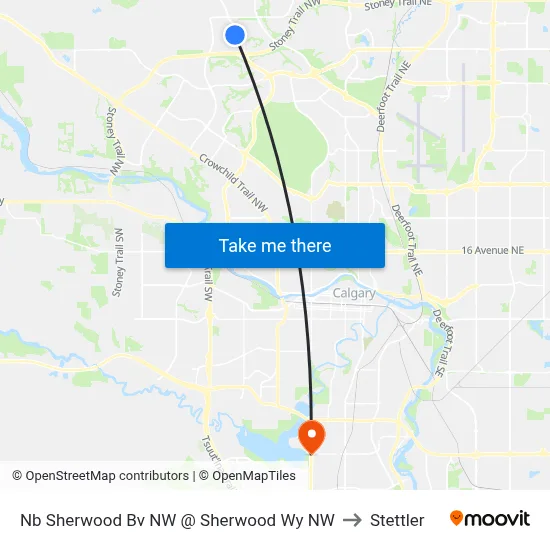Nb Sherwood Bv NW @ Sherwood Wy NW to Stettler map