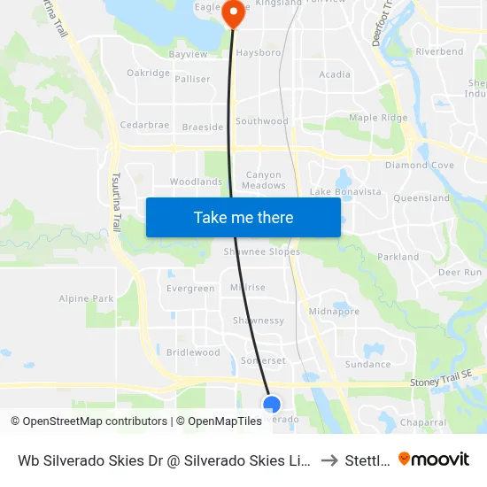 Wb Silverado Skies Dr @ Silverado Skies Li SW to Stettler map