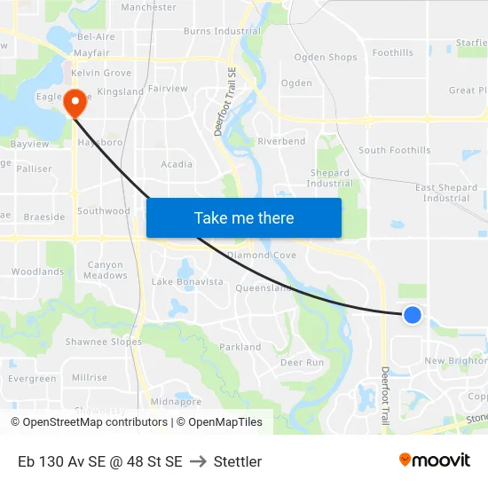Eb 130 Av SE @ 48 St SE to Stettler map