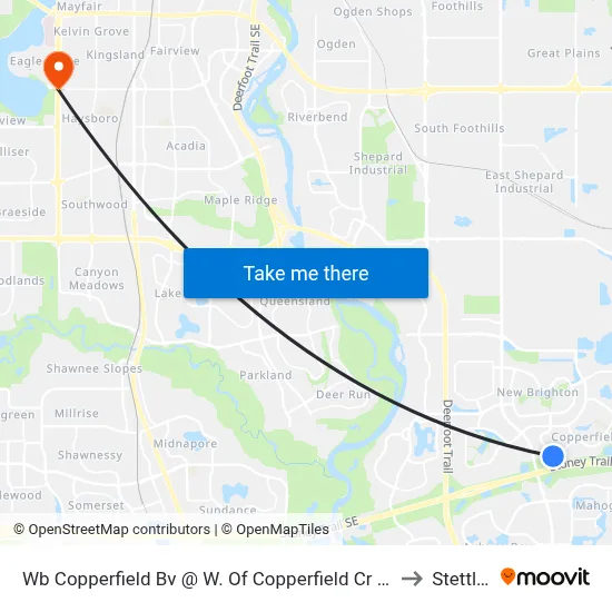 Wb Copperfield Bv @ W. Of Copperfield Cr SE to Stettler map