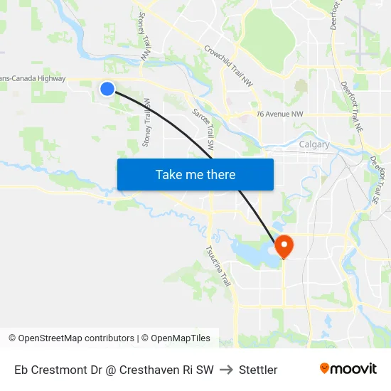 Eb Crestmont Dr @ Cresthaven Ri SW to Stettler map