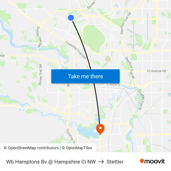Wb Hamptons Bv @ Hampshire Ci NW to Stettler map