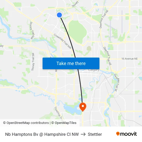 Nb Hamptons Bv @ Hampshire Cl NW to Stettler map
