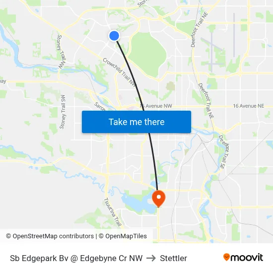 Sb Edgepark Bv @ Edgebyne Cr NW to Stettler map