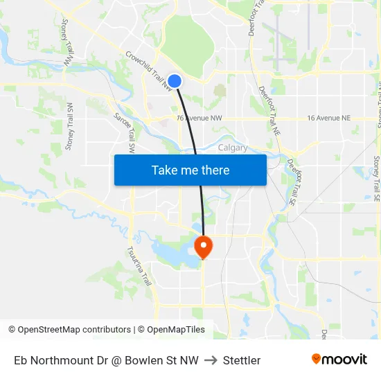 Eb Northmount Dr @ Bowlen St NW to Stettler map