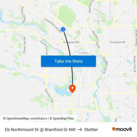 Eb Northmount Dr @ Brantford Dr NW to Stettler map