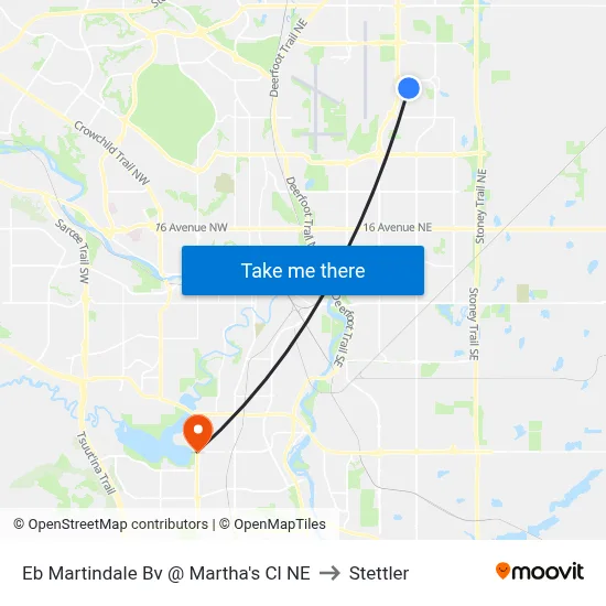 Eb Martindale Bv @ Martha's Cl NE to Stettler map