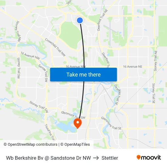 Wb Berkshire Bv @ Sandstone Dr NW to Stettler map