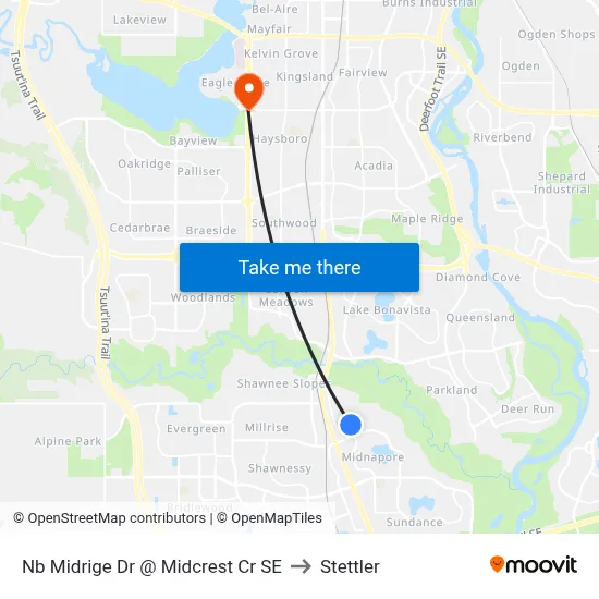 Nb Midrige Dr @ Midcrest Cr SE to Stettler map