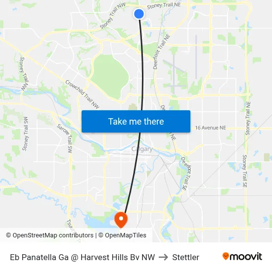 Eb Panatella Ga @ Harvest Hills Bv NW to Stettler map