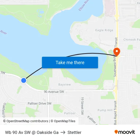 Wb 90 Av SW @ Oakside Ga to Stettler map