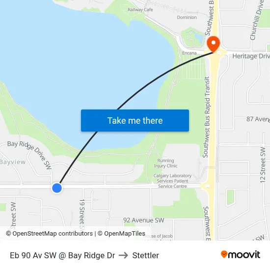Eb 90 Av SW @ Bay Ridge Dr to Stettler map
