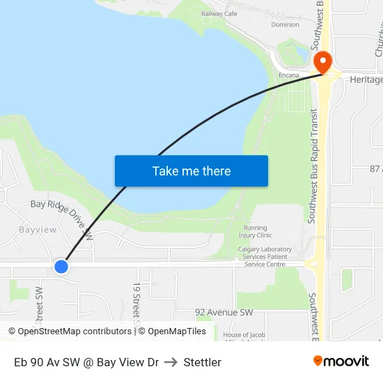 Eb 90 Av SW @ Bay View Dr to Stettler map