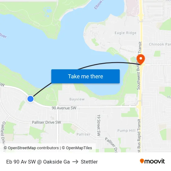 Eb 90 Av SW @ Oakside Ga to Stettler map