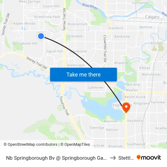 Nb Springborough Bv @ Springborough Ga SW to Stettler map