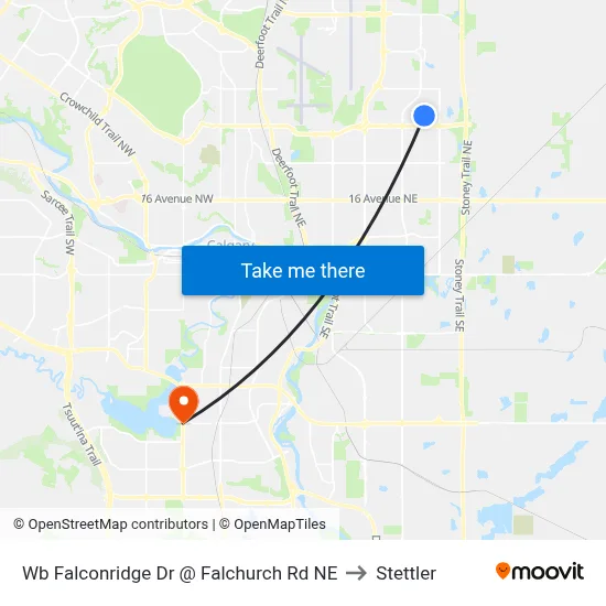 Wb Falconridge Dr @ Falchurch Rd NE to Stettler map