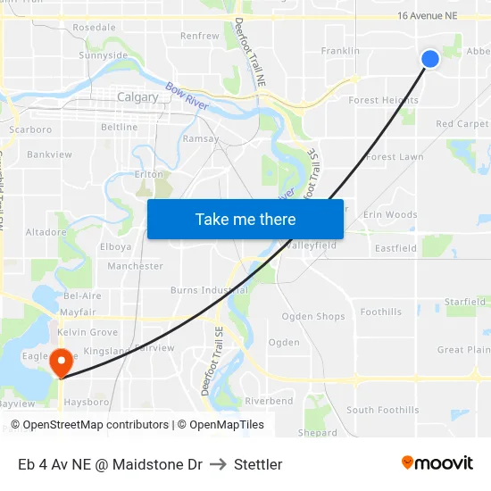Eb 4 Av NE @ Maidstone Dr to Stettler map
