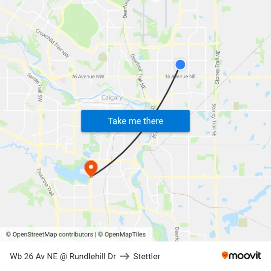 Wb 26 Av NE @ Rundlehill Dr to Stettler map