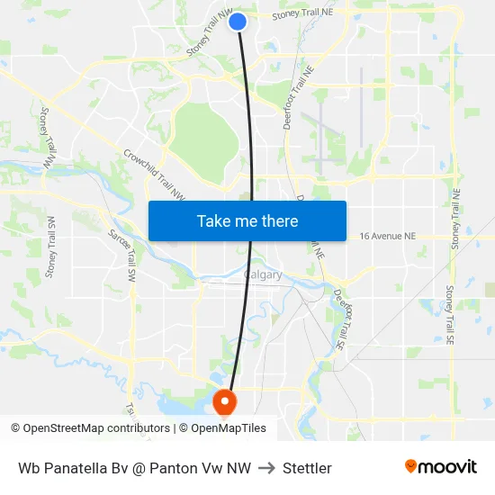 Wb Panatella Bv @ Panton Vw NW to Stettler map
