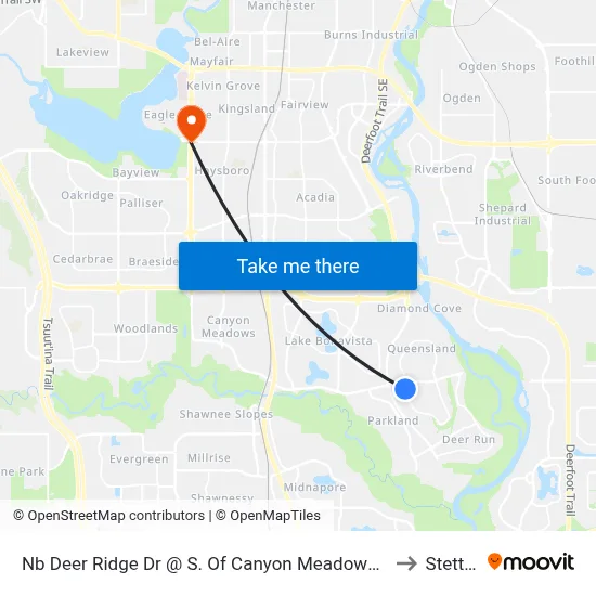 Nb Deer Ridge Dr @ S. Of Canyon Meadows Dr SE to Stettler map