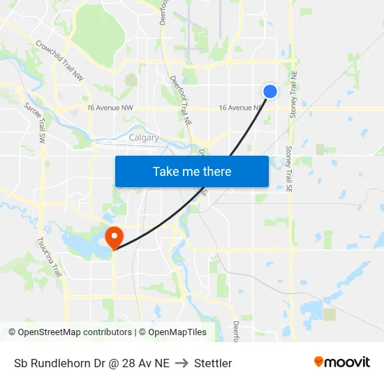 Sb Rundlehorn Dr @ 28 Av NE to Stettler map
