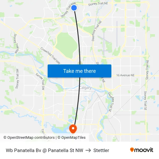 Wb Panatella Bv @ Panatella St NW to Stettler map
