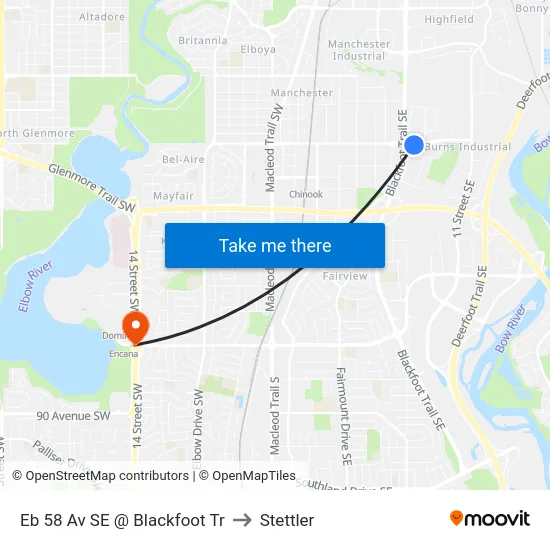 Eb 58 Av SE @ Blackfoot Tr to Stettler map