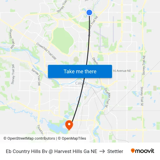 Eb Country Hills Bv @ Harvest Hills Ga NE to Stettler map